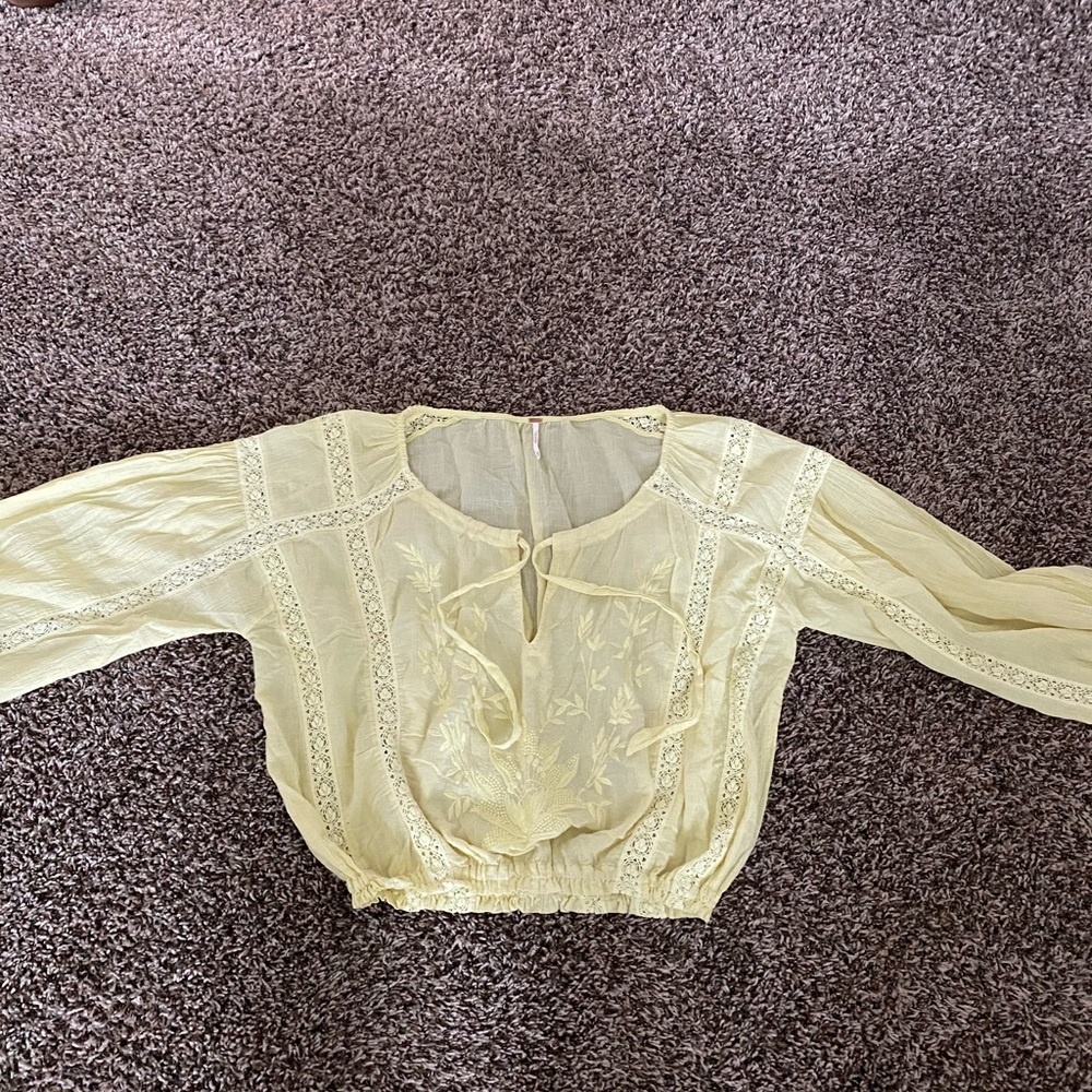 Free People Boho Yellow Women's Top